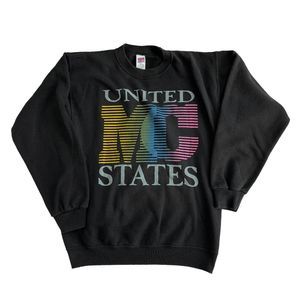 Black Vintage 90s Sweatshirt United Stated Script Super Soft